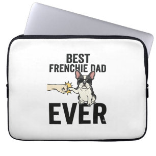 Bästa Frenchie Pappa Någonsin Rolig Bulldog T-shir Laptop Fodral