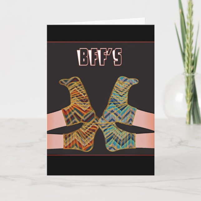 BÄSTA FRIEND BFF GIRLFRIENES HEJ CARD KORT (Framsida)