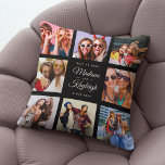 BÄSTA FRIENDS Modern Chic Instagram Photo Collage Kudde<br><div class="desc">Anpassningsbar Besties Photo-kudde med din egen personlig namn i ett Insta-vänligt fotokollage-rutnät. Perfektens gåva till en studenten-gåva eller en söt födelsedagskalas för din bästa vän för alltid. Det här är den svarta versionen.</div>