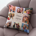 BÄSTA FRIENDS Modern Script Instagram Photo Collag Kudde<br><div class="desc">Anpassningsbar Besties Photo-kudde med din egen personlig namn i ett Insta-vänligt fotokollage-rutnät. Perfektens gåva till en studenten-gåva eller en söt födelsedagskalas för din bästa vän för alltid. Detta är den  rosan.</div>
