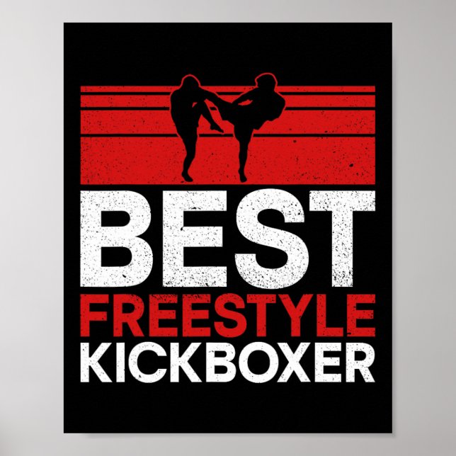 Bästa fristil kickboxare - Material Arts Kickboxin Poster (Framsidan)