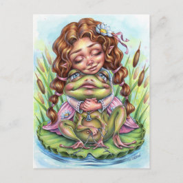 Bästa Froggy Friend Postcard Elf Fairy Princess Vykort