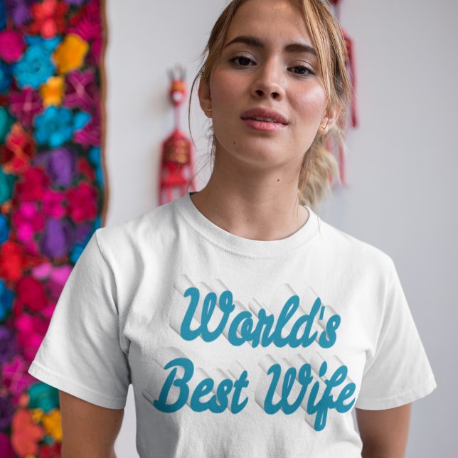 Bästa fru himlar blå text t shirt (Skapare uppladdad)