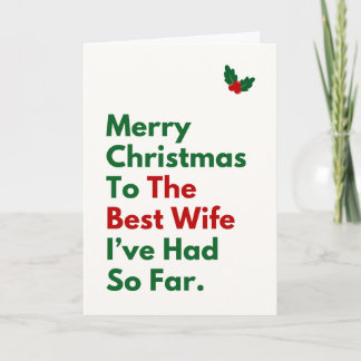 Bästa fru jag har haft hittills jul kort
