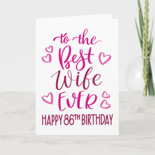 Bästa fru någonsin 86-års typografi i rosa kort