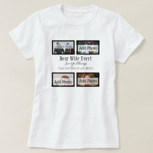 Bästa fru någonsin! Family Photo Collage Anpassnin T Shirt