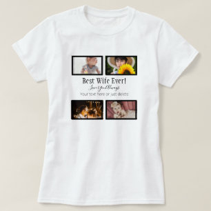 Bästa fru någonsin! Family Photo Collage Anpassnin T Shirt