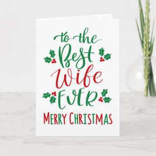 Bästa fru någonsin God jul typografi Kort