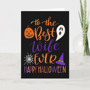 Bästa fru någonsin Halloween i orange och lila Kort