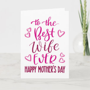 Bästa fru någonsin Mors dag-typografi i Rosa Kort