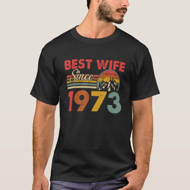 Bästa fru sedan 1973 Epic matchande 50:e Bröllop o T Shirt (Framsida)