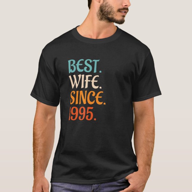Bästa fru sedan 1995 27-årsdagen bröllop 1 t shirt (Framsida)
