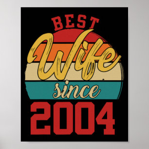 Bästa fru sedan 2004 Epic Couple 20:e Bröllop Anni Poster