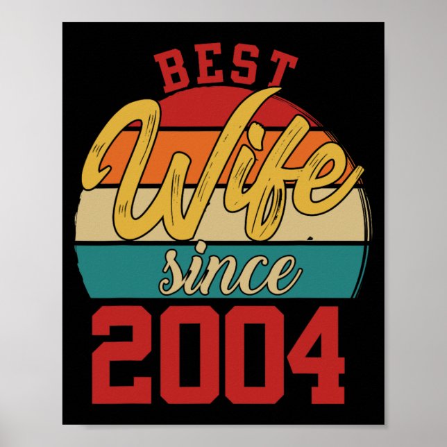 Bästa fru sedan 2004 Epic Couple 20:e Bröllop Anni Poster (Framsidan)