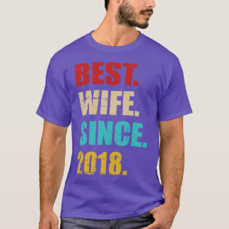 Bästa fru sedan 2018 för femårsdagen av bröllop t shirt