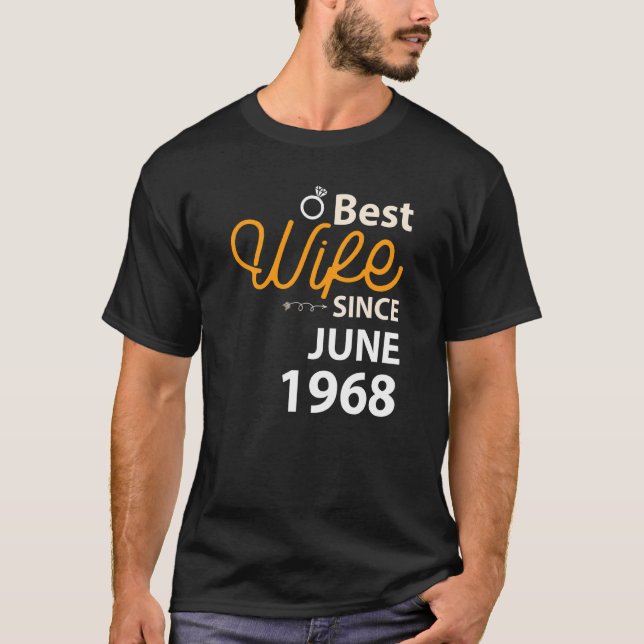 Bästa fru sedan juni 1968 på femfjortonde Bröllop- T Shirt (Framsida)