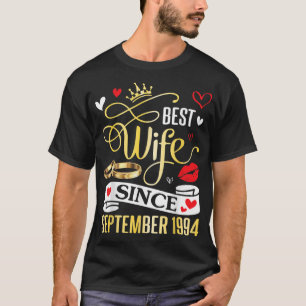 Bästa fru sedan september 1994 Glad 28-årsdag T Shirt