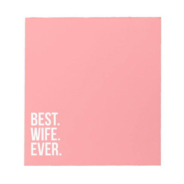 Bästa frun någonsin Modern vit text om Rosa Anteckningsblock (Framsida)