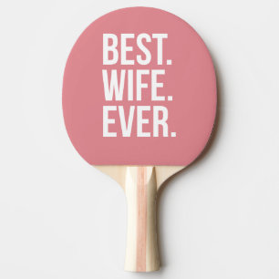 Bästa frun någonsin Modern vit text om Rosa Pingisracket