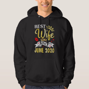 Bästa frun sedan juni 2020, Lycklig, gift annniver Hoodie