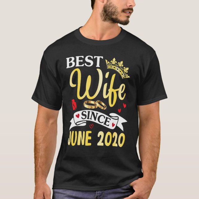 Bästa frun sedan juni 2020, Lycklig, gift annniver T Shirt (Framsida)
