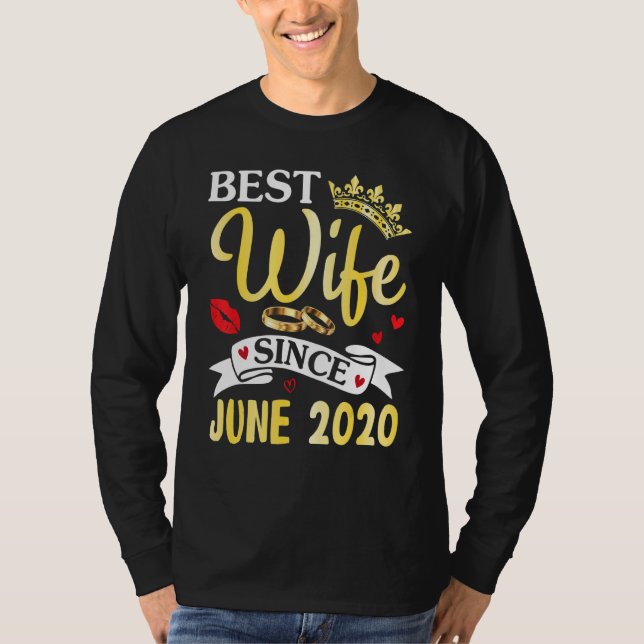 Bästa frun sedan juni 2020, Lycklig, gift annniver T Shirt (Framsida)