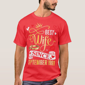 Bästa frun sedan september 1991 Lycklig Marry 31 å T Shirt