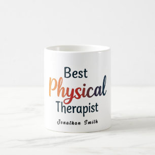Bästa "Fysioterapeut" Färgrik typografi present Kaffemugg