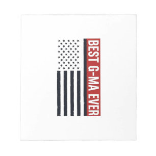 Bästa G-Ma Någonsin Patriotisk Flagg Vektor Design Anteckningsblock