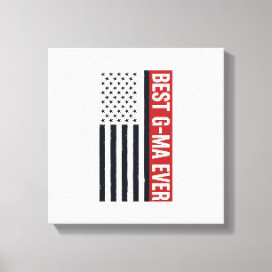 Bästa G-Ma Någonsin Patriotisk Flagg Vektor Design Canvastryck