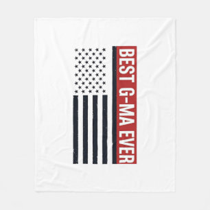 Bästa G-Ma Någonsin Patriotisk Flagg Vektor Design Fleecefilt