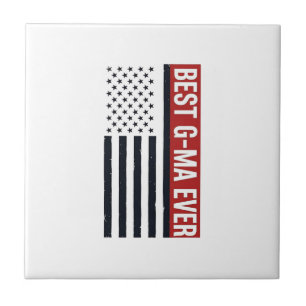 Bästa G-Ma Någonsin Patriotisk Flagg Vektor Design Kakelplatta