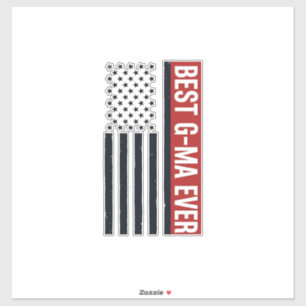 Bästa G-Ma Någonsin Patriotisk Flagg Vektor Design Klistermärken