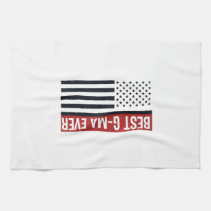 Bästa G-Ma Någonsin Patriotisk Flagg Vektor Design Kökshandduk
