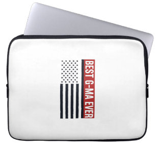 Bästa G-Ma Någonsin Patriotisk Flagg Vektor Design Laptop Fodral