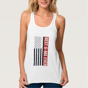 Bästa G-Ma Någonsin Patriotisk Flagg Vektor Design Linne Med Racerback