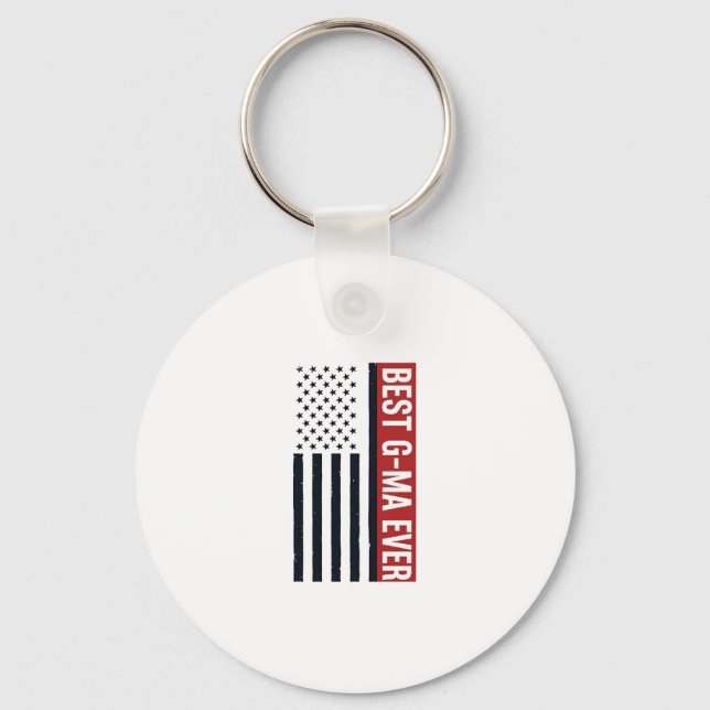 Bästa G-Ma Någonsin Patriotisk Flagg Vektor Design Nyckelring (Framsida)