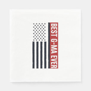 Bästa G-Ma Någonsin Patriotisk Flagg Vektor Design Pappersservett