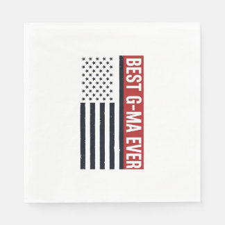Bästa G-Ma Någonsin Patriotisk Flagg Vektor Design Pappersservett