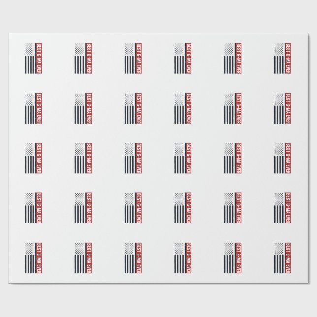 Bästa G-Ma Någonsin Patriotisk Flagg Vektor Design Presentpapper (Platt)