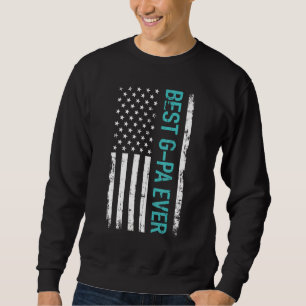 Bästa G Pa All American Flagga Fars dag G Lång Ärmad Tröja