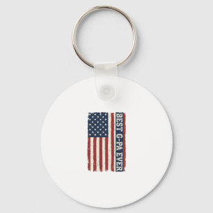 Bästa G-PA någonsin Patriotisk Flagga Vintage T-Sh Nyckelring