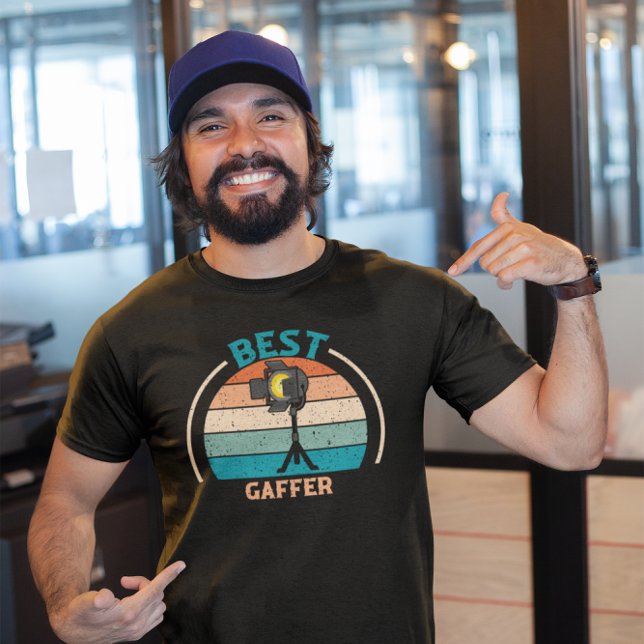 Bästa Gaffer - Retro Film Crew T Shirt (Skapare uppladdad)