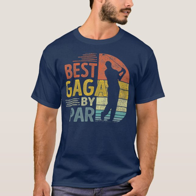 Bästa Gaga per Fars dag Golf Gift Grandpa T Shirt (Framsida)