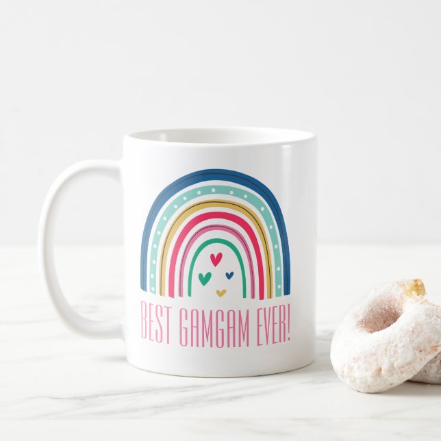Bästa Gamgam Någonsin Regnbåge Kaffemugg (Med munk)