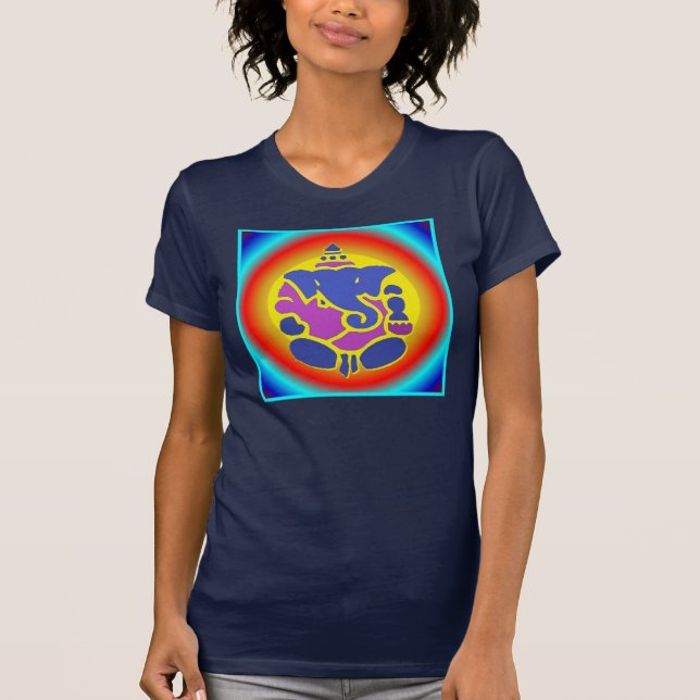 Bästa Ganesha regnbågeMandala Tee (Framsida)