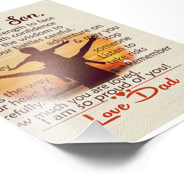 Bästa gåva för son | Till mina sonofferter Fototryck (Hörn)