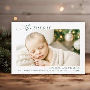 Bästa gåva - minimalistisk Grönt jul Baby Meddelande