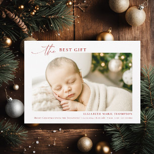 Bästa gåva - minimalistisk typografi Röd jul Baby Meddelande