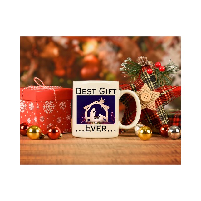 Bästa gåva till julafton Anpassningsbar Kaffemugg (Best Gift Ever Christmas Mug for Church and Home)